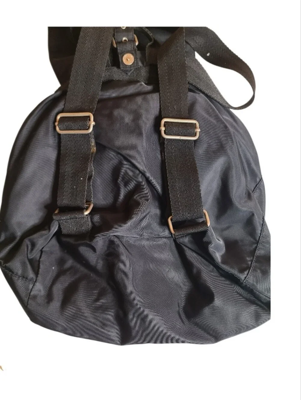 Vintage GAP Black Nylon Drawstring Backpack Rucksack Minimalist 90s Gorpcore